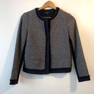 Ann Taylor Navy Blazer with Frjnge Detail